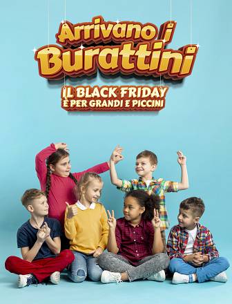 Arrivano i burattini al centro commerciale le piazze: il black friday è per grandi e piccini!